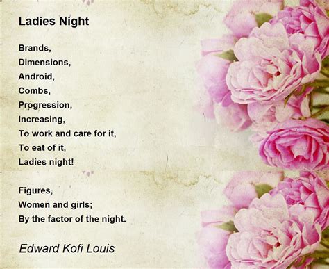 The Night Poet F. . Ladies night poem